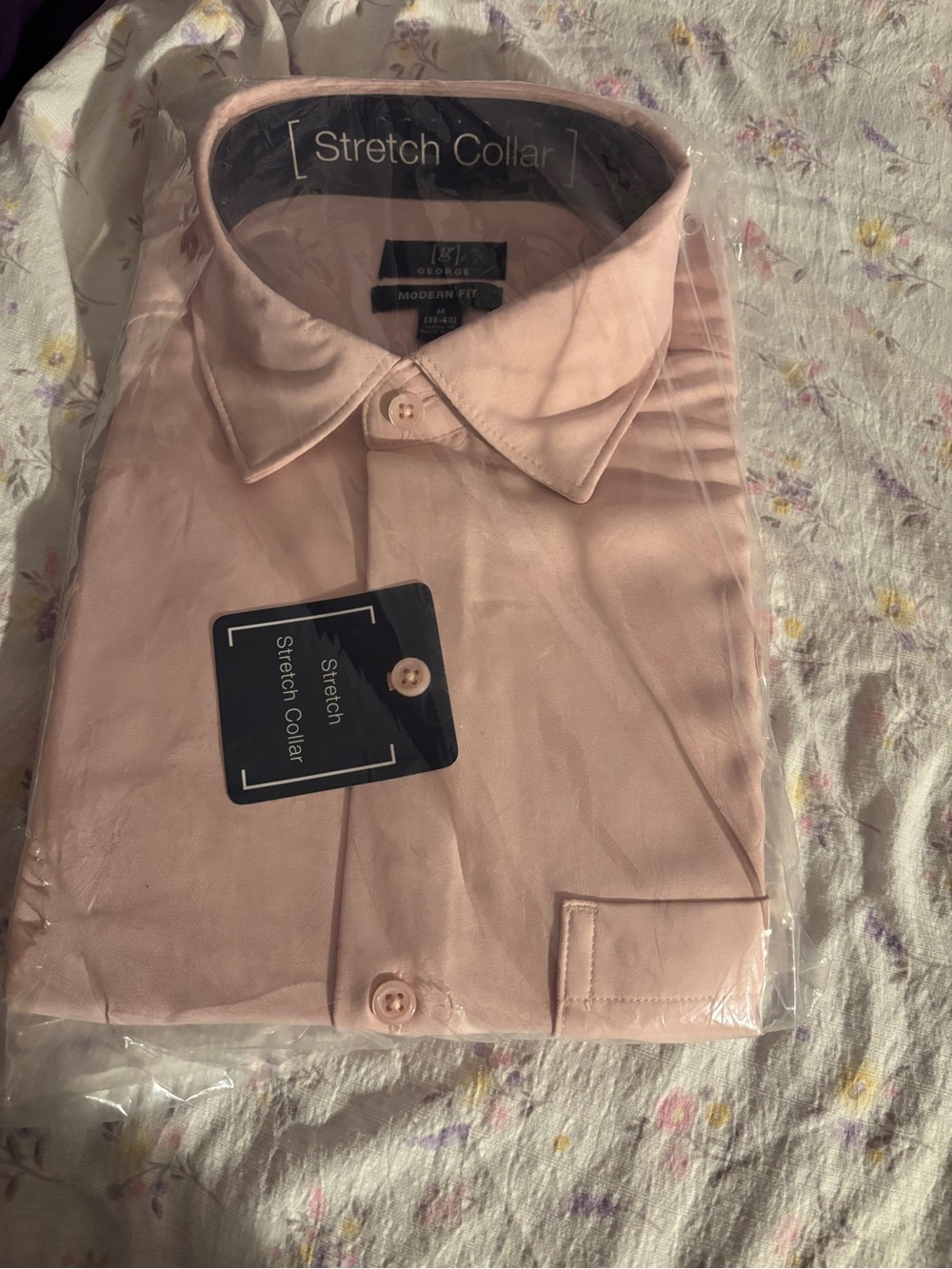 George Men's Stretch Collar Dress Shirt - Blush Pink
